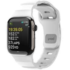 파우트 애플워치 호환 실리콘 스트랩 스포츠 밴드 38/40/41/42/44/45/46/49 mm, 퓨어 화이트