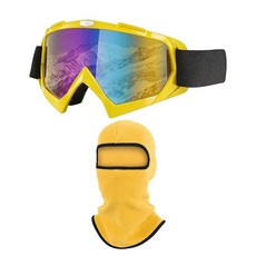 LJDJ 스키 고글 스노보드 오토바이 고글 스키 마스크 방한모 페이스 마스크 남성 여성 스키 오토바이 및 라이딩용(옐로우), 옐로우