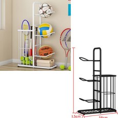 볼정리대 축구공 보관 진열 보관대 볼캐리어 수납 정리함 가정용 3단 화이트 흰색