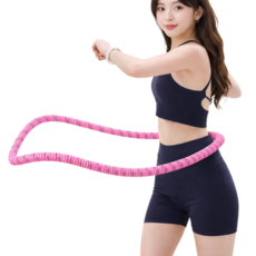 딜라잇스포츠 뱃살운동 무소음 스프링 훌라후프, 1개, 핑크, 1.3kg
