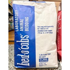 bed-o'cobs 實驗室動物墊料 1.25立方英尺 35公升, 1個, 藍 1/8"玉米梗1kg 細