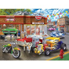 로즈아트 - 아메리칸 노스탤지어 핫로드 차고 550피스 직소 퍼즐, Hot Rod Gas Up