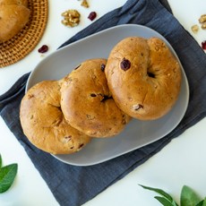 [포포브레드] 쌀 베이글 / 비건 저당 노밀가루 빵 빵집, 호두크랜베리 쌀베이글, 4개, 109g