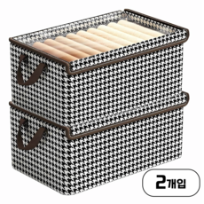 KIboule 대용량 리빙박스 접이식 수납정리함 옷정리 리빙 폴딩박스 먼지없는 이불정리 다용도 수납함, 2개, 블랙