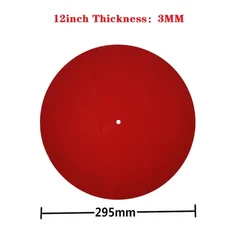 턴테이블 슬립매트 12인치 플레이어 펠트 7인치 정전기방지 레코드 LP, 12inch 3MM Red, 12inch 3MM Red, 상세설명참조