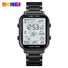 SKMEI 時刻美 男士運動電子錶 鋼帶計步器腕錶