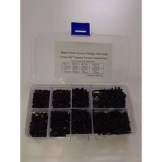 800件自攻十字螺絲分類套件 - M2自鑽木螺絲 - 家具維修緊固件 - 碳鋼十字驅動圓頭螺絲 - 家用五金工具, 1個, 800 件自攻十字螺絲套裝黑色
