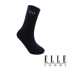 【ELLE HOMME】素色暗紋寬口紳士襪 頂級棉料 男襪 長襪 休閒 西裝褲穿搭