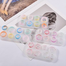 반지 8구 몰드 여러사이즈 공예 레진아트 실리콘몰드 평반지 엥게이지, 납작 반지 8구(평반지)