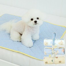 아엠댕댕 강아지 피크닉매트 애견매트 휴대용방석 애견돗자리 피크닉패드 방수패드, 1개, 블루체크