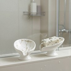 Ecogreen 세라믹 롤잎 비누 받침대, 화이트, 1개