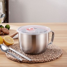 《小日子家居館》316不鏽鋼泡麵碗 帶蓋湯麵碗 學生飯盒食堂打飯碗 快餐方便麵杯餐碗, 316泡麪碗,1800ml, 1個