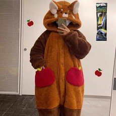 유니엔젤 인싸템 (야광봉포함) 레서판다 동물잠옷 빅사이즈 루즈핏