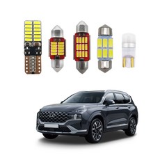 제사오스토어 현대 2020년형 더뉴싼타페 LED실내등/스포츠 악세사리 F/L 높은밝기 전방미등 차폭등 중앙등, 4종 풀세트 (전방 썬루프있음O)
