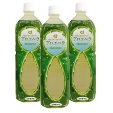 오키나와 알로에 오키나와현산 알로에 베라 주스 잎살들이 1L×3개 세트, 1L