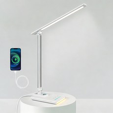 SASAKO LED 안티 블루라이트 학습용 스탠드 책상 스탠드 학생스탠드 무드등 조명, 화이트(5색온도+밝기조절+무드라이트)