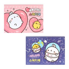 몰랑 2000 스케치북 20매 문구 학용품 도화지 미술, 1개（랜덤발송）