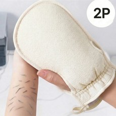 루바잇 부드러운 목욕 저자극 샤워 잘밀리는 때밀이 장갑 1+1, 1개, 2개입, 아이보리