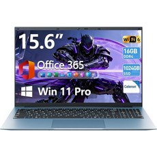 SGIN 15.6인치 노트북 16GB RAM 1024GB SSD 노트북 컴퓨터 셀러론 N5100 윈도우 11 휴대용 노트북 7000mAh Wi-Fi 6 180° 오, 15.6 Inch Celeron N5100