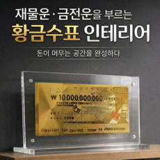 돈 액자 황금수표 100억 아크릴 재물운 인테리어 선물 세트, 1개, 혼합색상