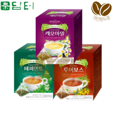 담터 허브티3종 선택가능 루이보스/페퍼민트/캐모마일10T 삼각티백 침출차, 캐모마일10T, 1개, 10개입