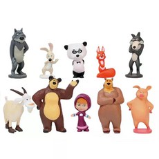 마샤와곰 마샤 곰 미니 피규어 10개 세트, A. 10 pcs, 1개