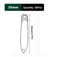 50 100PCS 19 실버 안전 봉제 45 27 DIY 38 액세서리 22 내구성 공예 방지 32 55MM, Length 55mm 50Pcs
