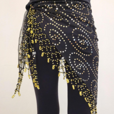 스포츠 댄스복 치마 랩스커트 라틴 벨리 줌바 라인댄스 스커트 힙커버 치마, 골드 랩스커트