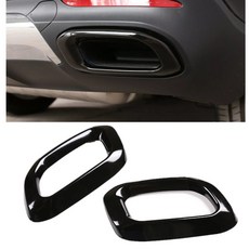 亮黑色 不鏽鋼 單出 排氣管 消音器 尾喉 尾飾管 尾管蓋 裝飾框 適用於 20-22 X253 GLC300, 1個