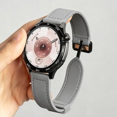 홈해락 갤럭시워치 4 5 6 7 가죽 시계줄 스트랩 20mm, 그레이, 1개 그레이, 1개