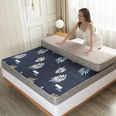 부드러운 통기성 두꺼운 매트리스 싱글 더블 킹 사이즈 접이식 침대 패드 진드기 방지 다다미 매트 매트리스 토퍼 핫, 08 180x200cm, Color 3