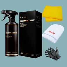 더클래스 클린앤코트 자동차 실내 가죽 세정제 레더 클리너 시트 쇼파 코팅제 타월 장갑 세트, 1개, 500ml