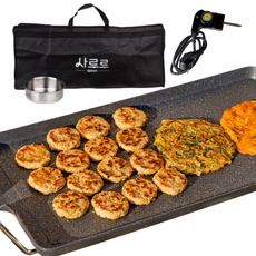 사르르 국산 돌판 가정용 전기그릴 62cm + 전용가방 + 기름받이 + 온도조절기 세트, SARR-6400