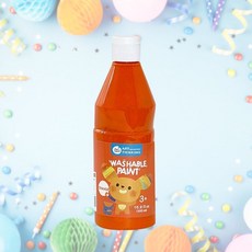 물로 지워지는 주황 물감 워셔블페인트 500ml 사고력발달 창의성향상, 1개