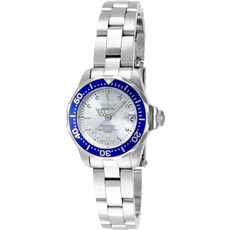 Invicta 여성용 프로 다이버 24mm 스테인리스 스틸 쿼츠 시계 실버(모델: 14125)