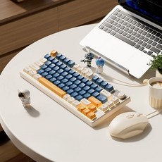 DreamZZ75P+ 저소음 키보드 마우스 세트, 01.흰색 유선 키보드(백라이트X)
