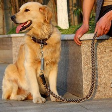 애완견 가죽 로프목걸이 - M / 강아지목줄용품 cju*297NC, 1개, 브라운