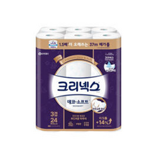 크리넥스 천연펄프 3겹 데코앤소프트, 24롤, 1개