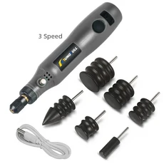 가죽 엣지 그라인딩 머신 폴리싱 공예 도구 키트 샌달우드, 01 3speedwith6pcs, 1개