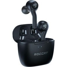 ROCCAT Syn Buds 에어 트루 와이어리스 이어버드 모바일 게임용 듀얼 마이크 닌텐도 스위치 윈도우 7 8.1 10 11 맥 아이패드 아이폰용 블랙