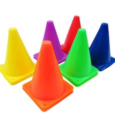 슈리팜 훈련 연습용 게임 체육대회 꼬깔콘 6칼라, 1세트, 오렌지1+블루1+퍼플1+옐로우1+레드1+그린1, 1개