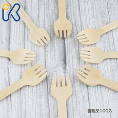 愛廚房 圓匙叉100入 一次性餐具 樺木, 1個, 100入