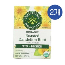 트레디셔널 매디시널 볶은민들레 뿌리 단델리온 루트 차 티백 Traditional Medicinals Tea Roasted Dandelion Root, 16개입, 2개