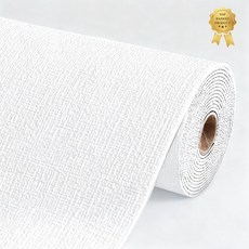 Fowod 대용량 롤 접착식 곰팡이 방지 벽지 내구성 좋은 고급 만능 풀바른벽지, 화이트