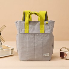 媽咪包雙肩包2025新款大容量商務休閒母嬰包待產包帶娃出行旅行包, 朝夕灰:1個