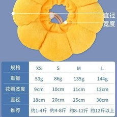 貓咪項圈 太陽花柔軟防舔頭套 絕育用品 台灣熱銷, 1個, 太陽花今日特惠僅剩18單透氣親膚,XS脖套直徑18閤適13斤