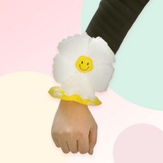 [파티지] 마카롱풍선 모음/ 마카롱 데이지 꽃 하트 별 풍선, MC_C_마카롱 꽃_팔찌풍선_옐로우