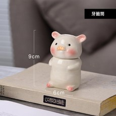 創意小豬陶瓷紙巾盒家居擺件, 標準 小豬陶瓷牙籤筒, 1個