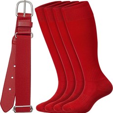 포함 양말 야구 허리 남자 및 벨트 rolvnhtv 콤보 세트 탄력 소프트볼, Red, 레드, 1개