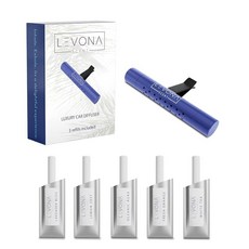 Levona Scent 자동차 벤트 클립 - 향기 강도 조절 가능한 자동차 디퓨저 - 쉬운 클립온 회전 및 경량 디자인 - SUV 및 트럭에 적합 - 5가지 향기 스틱이 있는